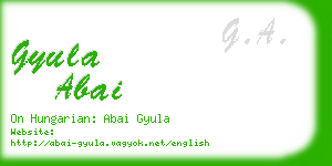 gyula abai business card